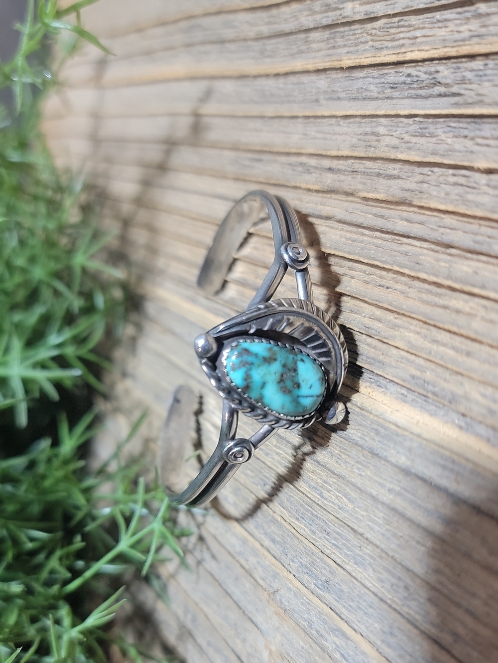 Sterling Silver Turquoise Stone Cuff Bracelet